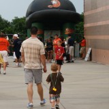 A father and son attend the Long Island Ducks game on July 24th, 2012. Photo by Matthew Maron