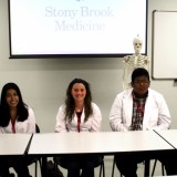(left to right) Jocelyn Mazariegos, Pooja Ramkarran, Alexandra Novelli, Daniel Perez, Talaquan Maddox of the HCOP program onJuly 25, 2012. Photo by Matthew Maron