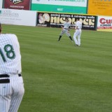 Warming Up James McOwen and Shawn Williams warm up before the game at Ducks Stadium on July 24, 2012. Photo by Alexandra Henaghan