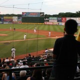 A Young Fan A young Long Island Ducks fan cheers on the team as they took on the Maryland Blue Crabs on Tuesday July 24, 2012 at Bethpage Ballpark. Photo by Alexandra Henaghan