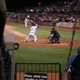 Tying the Game Tanner Townsend of the Blue Crabs at bat at the bootom of the sixth inning on Tuesday July 24, 2012 at Bethpage Ballpark. Townsend tied the game at 1-1 with a RBI single. Photo by Alexandra Henaghan.